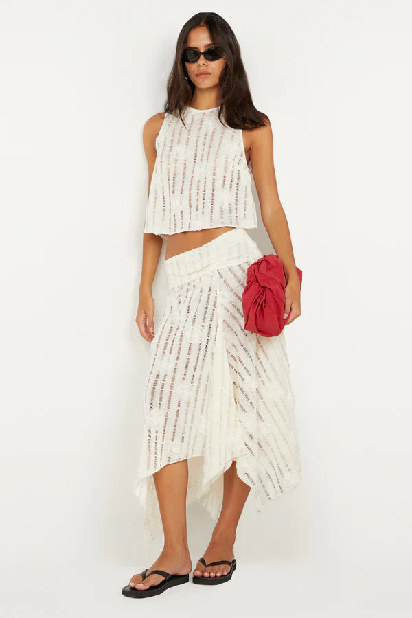 AMELIE MIDI SKIRT - IVORY