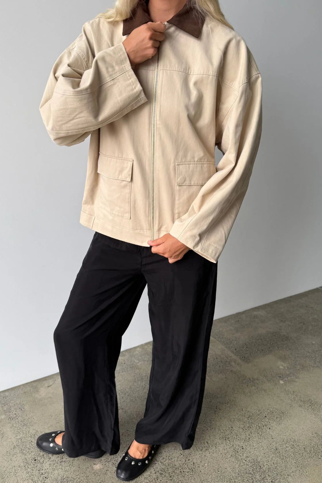 RORY JACKET-BEIGE AND ESPRESSO (1X02692)