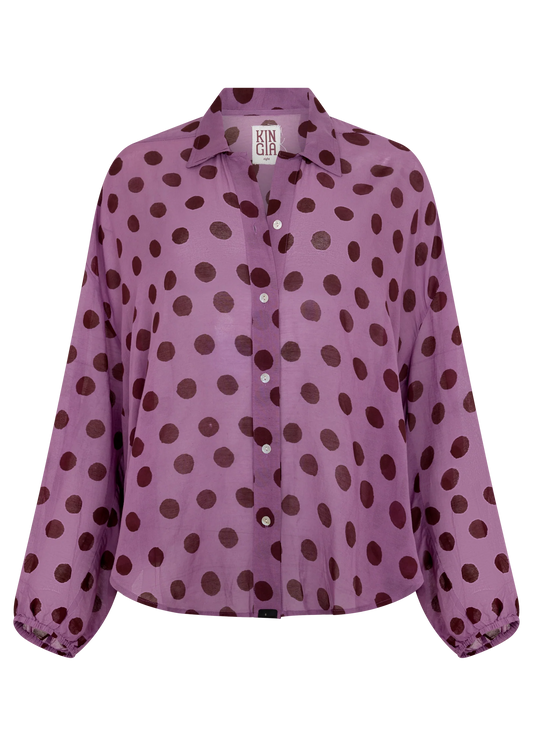 POSTO SPOT CHALM SHIRT-PURPLE
