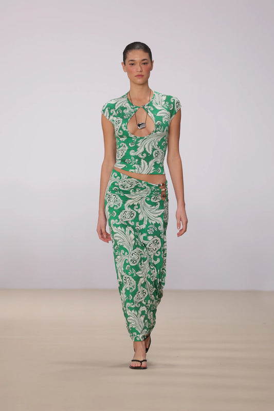 AZURA SKIRT-ROYAL PAISLEY