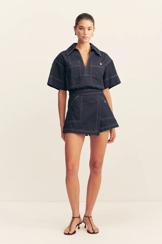 232281-WRAP DETAIL SKORT-DEEP INDIGO