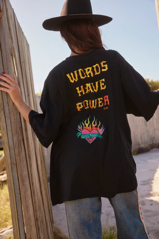WORDS HAVE NO POWER TEE - BLACK
