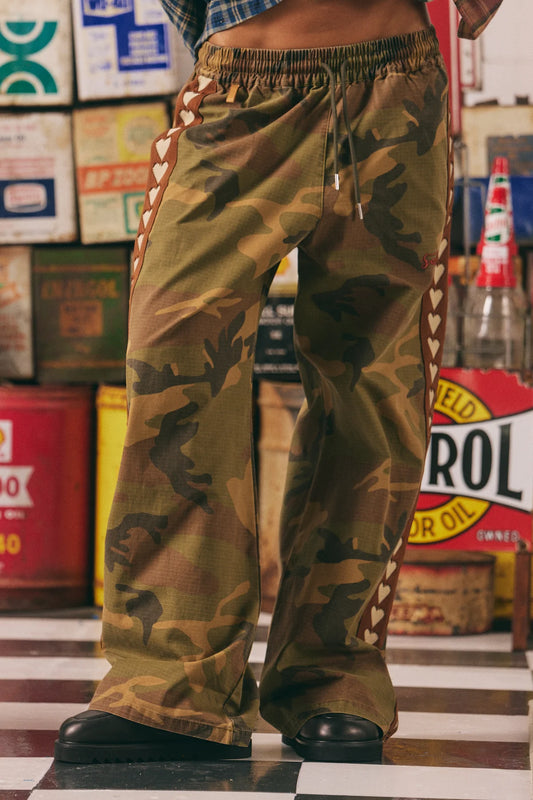 THE RAVING HEARTS PANTS - CAMO DRILL