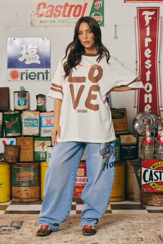 THE LOVE REVOLUTION TEE - OFF WHITE (VERY OVERSIZED)