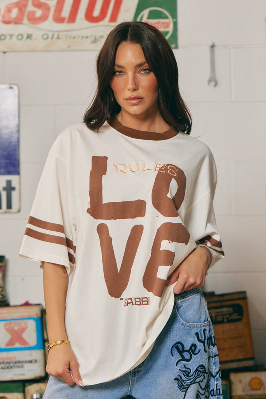 THE LOVE REVOLUTION TEE - OFF WHITE (VERY OVERSIZED)
