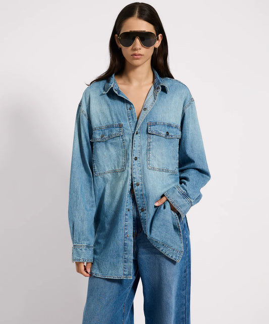 ESSENTIAL DENIM SHIRT - BLUE CRUSH