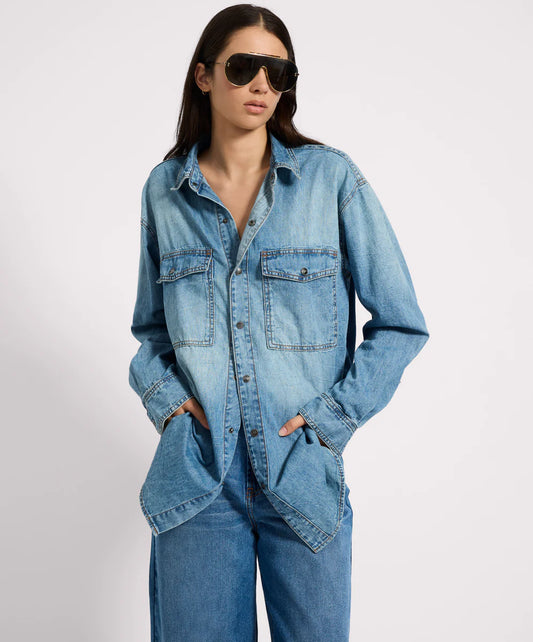 ESSENTIAL DENIM SHIRT - BLUE CRUSH