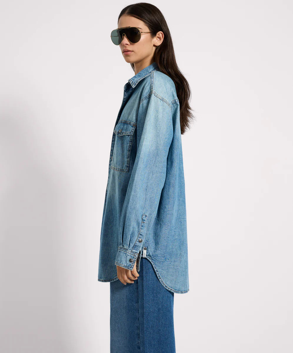 ESSENTIAL DENIM SHIRT - BLUE CRUSH
