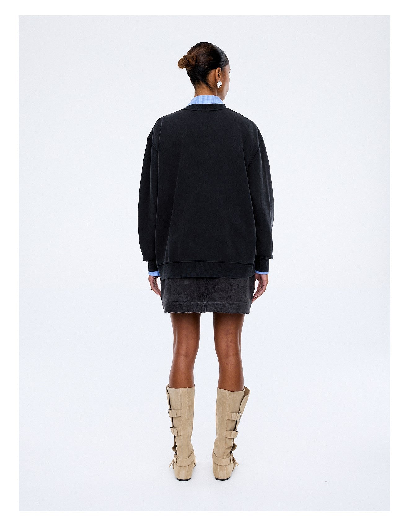 MILA OVERSIZED SWEATER -PHANTOM (EPQ324100F-780)