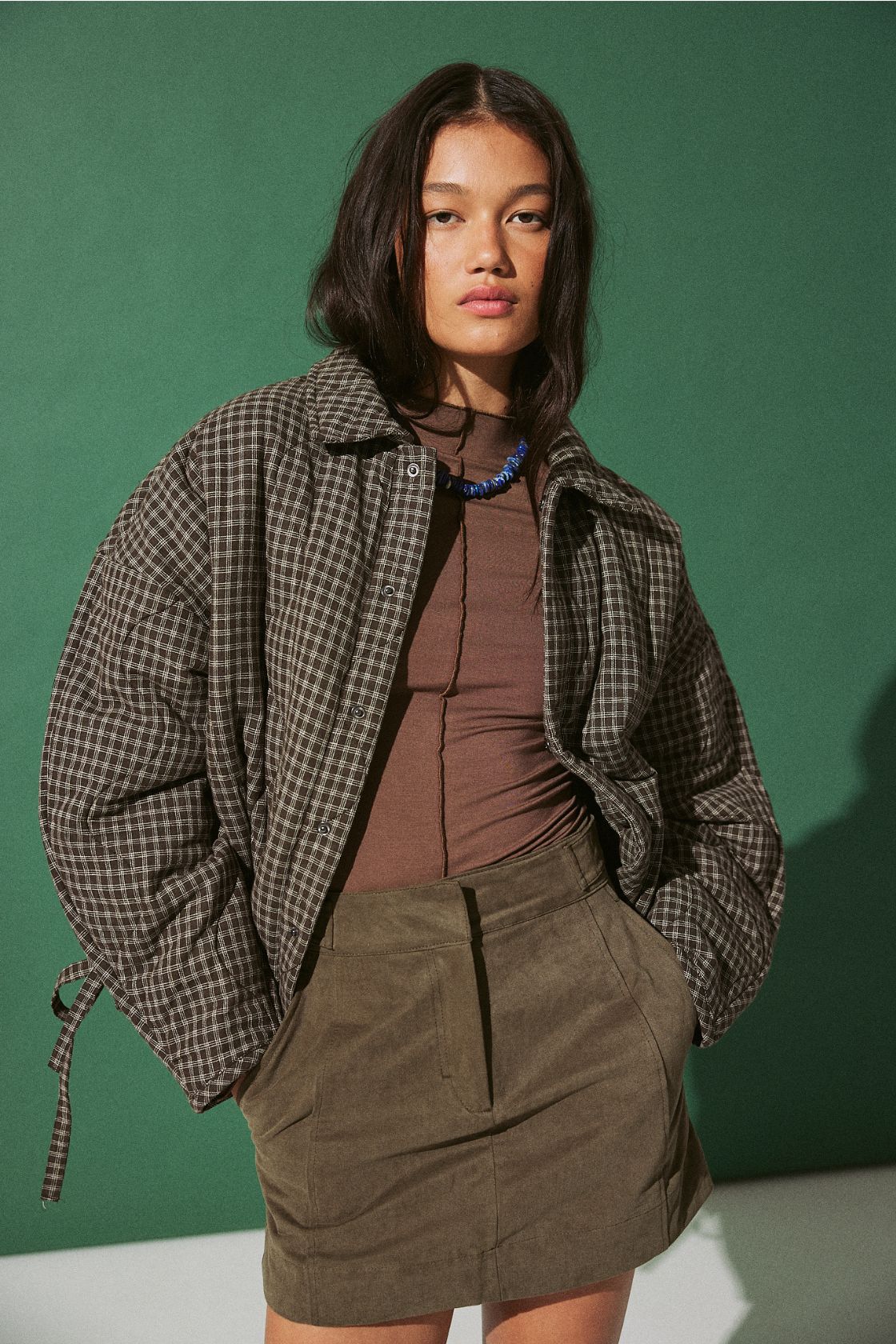 EAMES MINI SKIRT  - KHAKI
