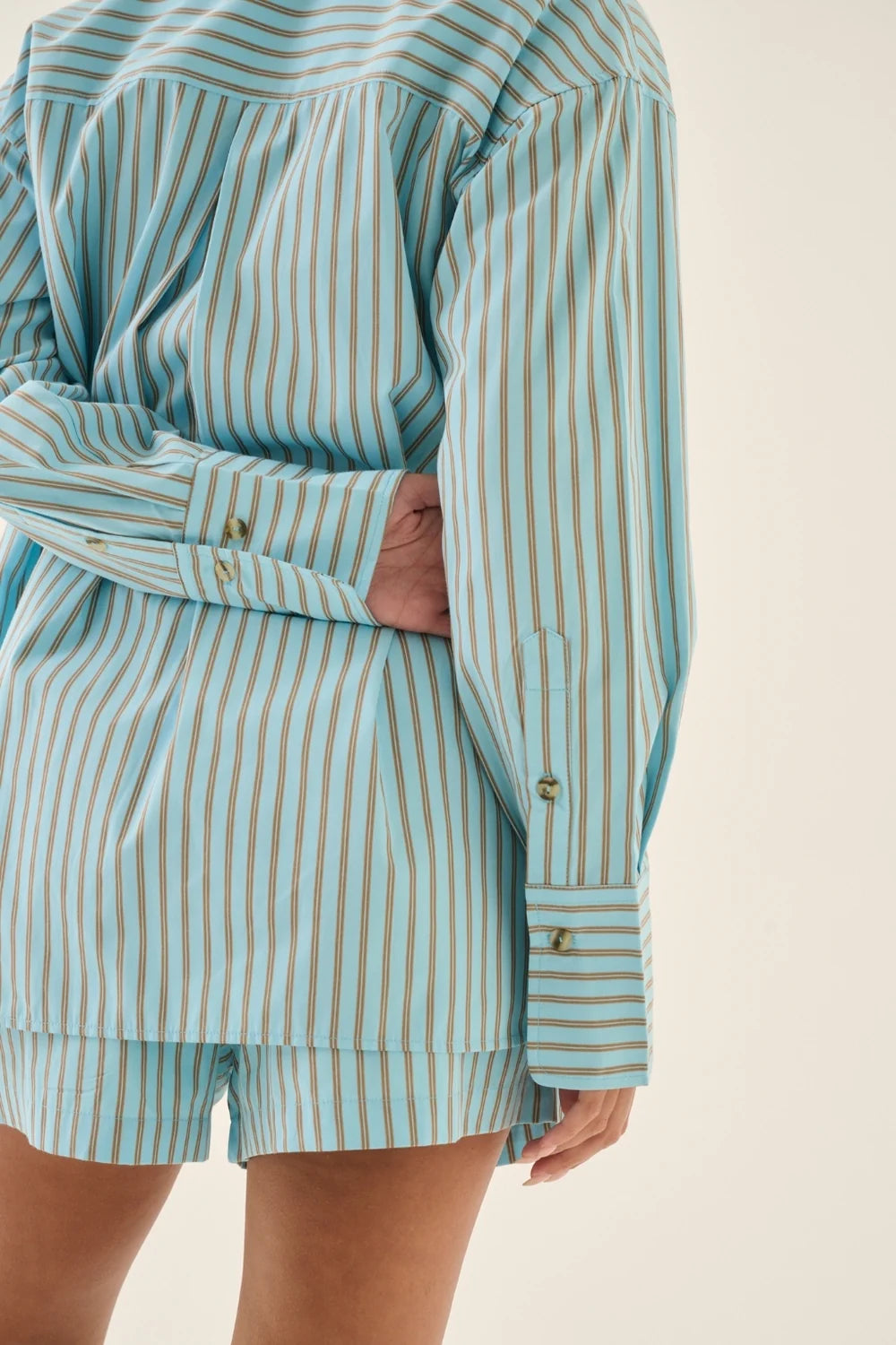 AJJA STRIPE SHIRT - SKY BLUE