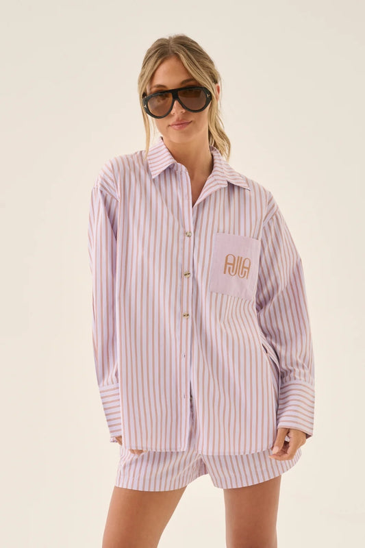 AJJA STRIPE SHIRT - LAVENDER