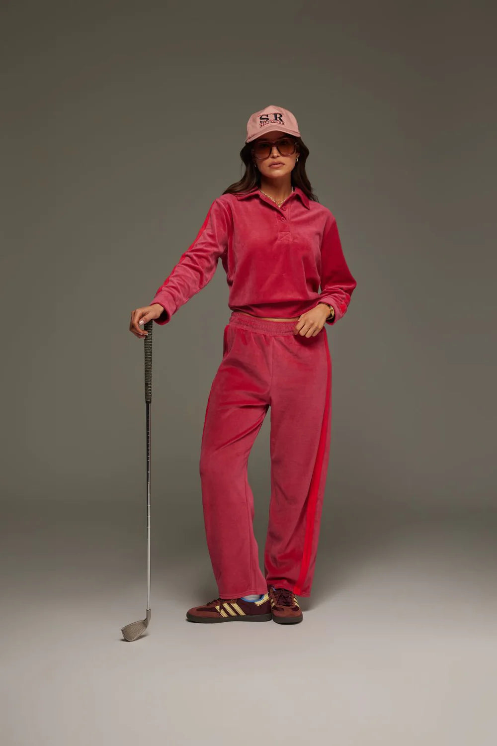 MARA VELOUR SWEATER - POMEGRANATE