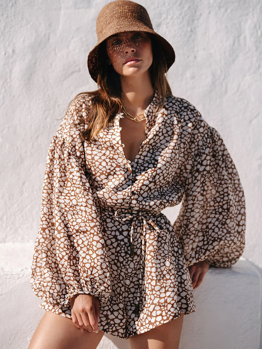 SOLARA PLAYSUIT-BROWN