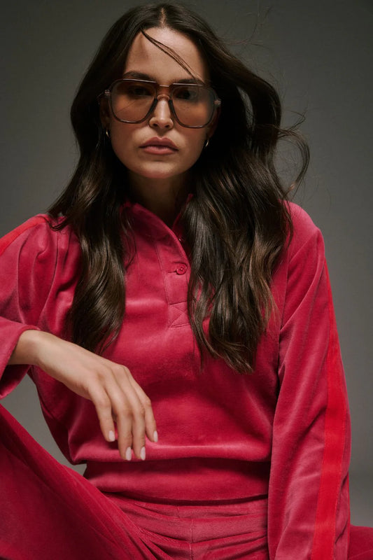 MARA VELOUR SWEATER - POMEGRANATE