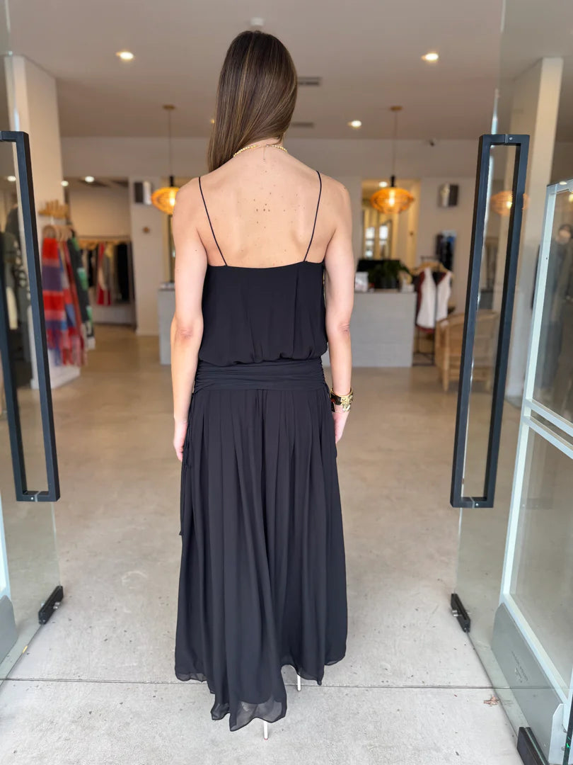 CAMILLE BLOUSON DRESS-BLACK