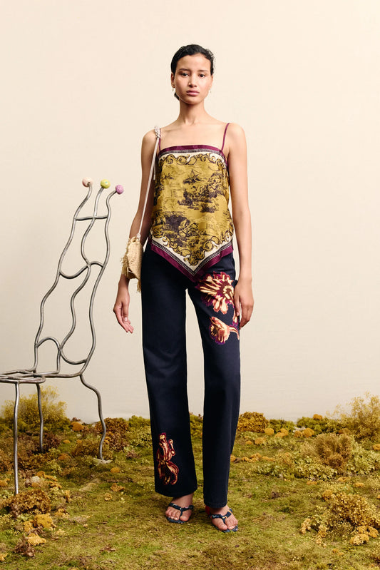 MARTOS SCARF TOP-GOLD