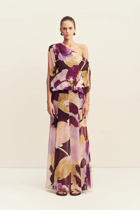 OFF SHOULDER MAXI DRESS - LILAC BLOOM