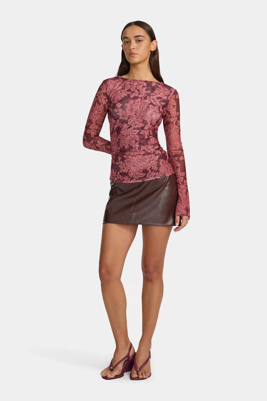AZALEA TOP - PLUM PAISLEY