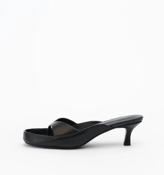 AFFINA BLACK LEATHER HEEL