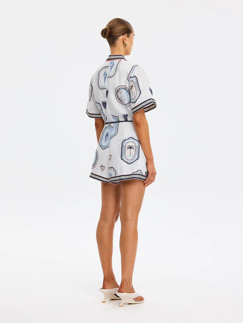 ALESSIA PLAYSUIT - CREAM/NAVY