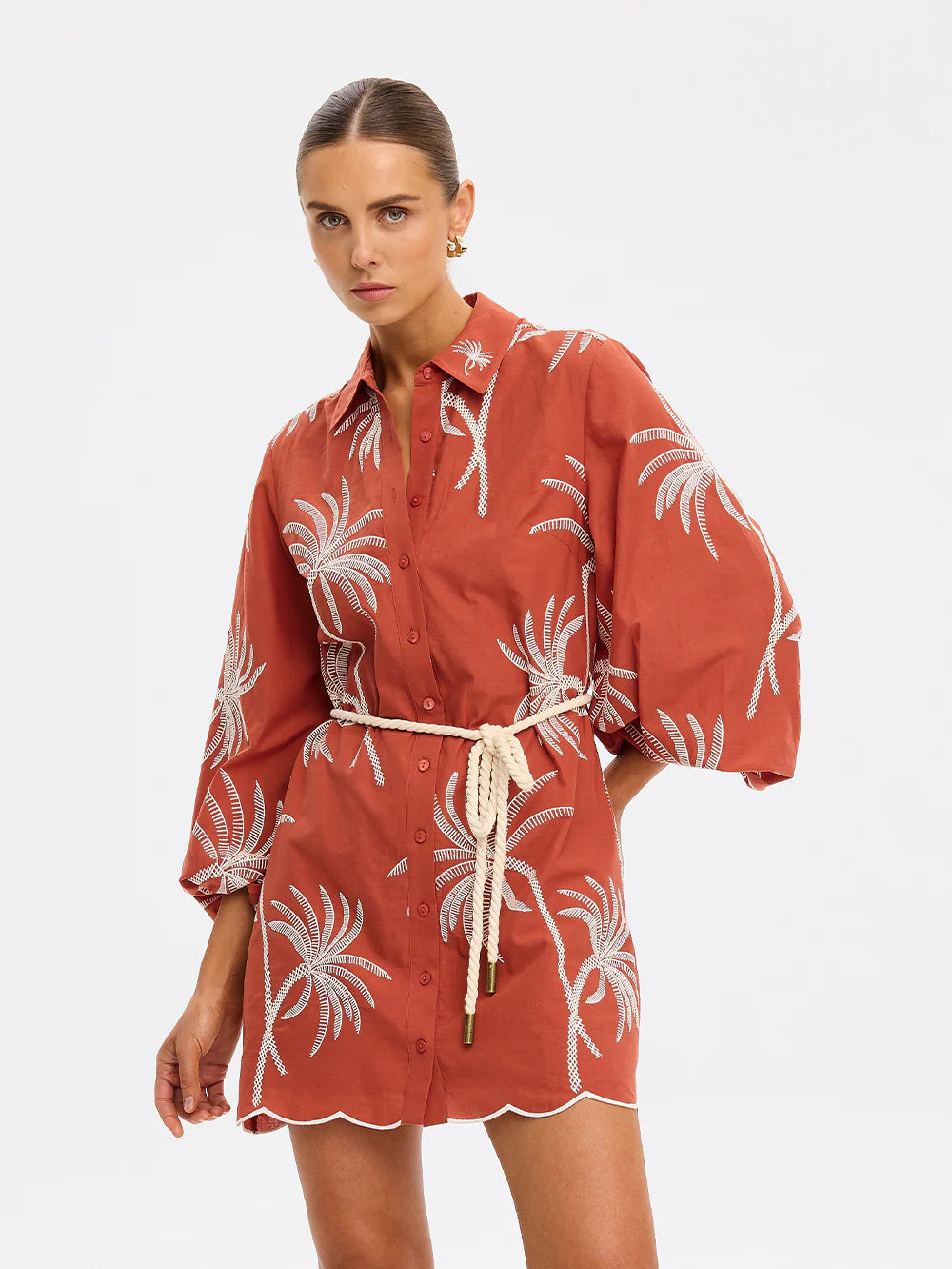 AMAYA MINI DRESS - RUST