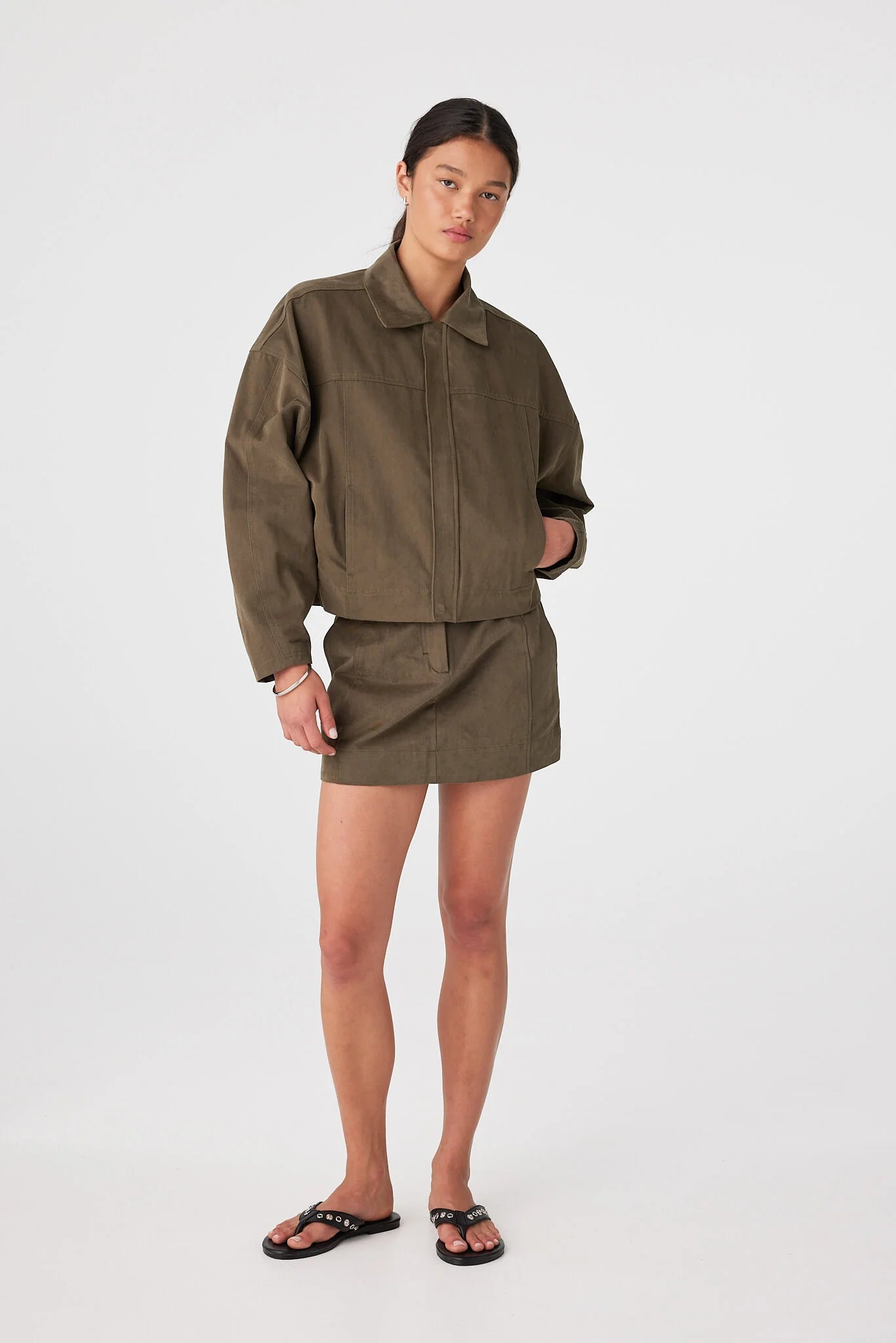 EAMES MINI SKIRT  - KHAKI