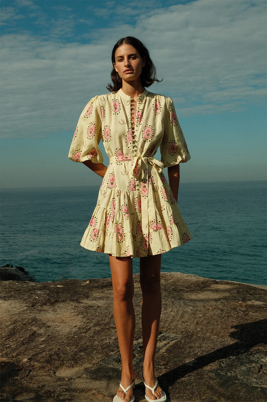 RUBA MINI DRESS-SAVANNA TILE