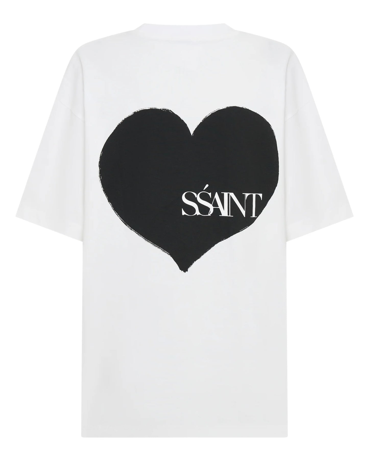 HEART TEE - WHITE W/ BLACK HEART