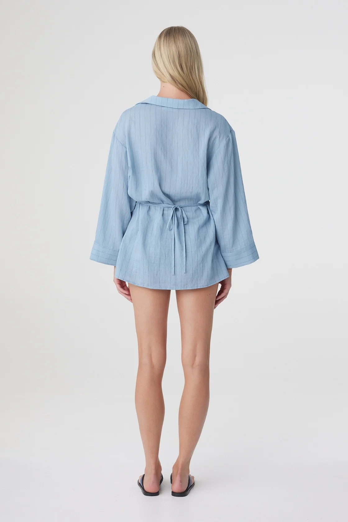 AMARA SHIRT DRESS- DUSK BLUE STRIPE