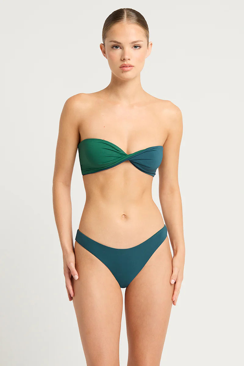 IDA TIE BACK BANDEAU - PETROL BLUE/FOREST