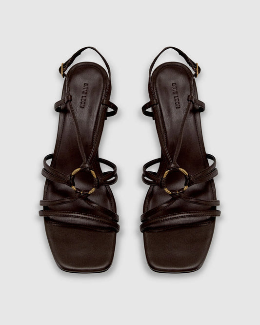 PIPER MID HEEL SANDAL - CHOCOLATE
