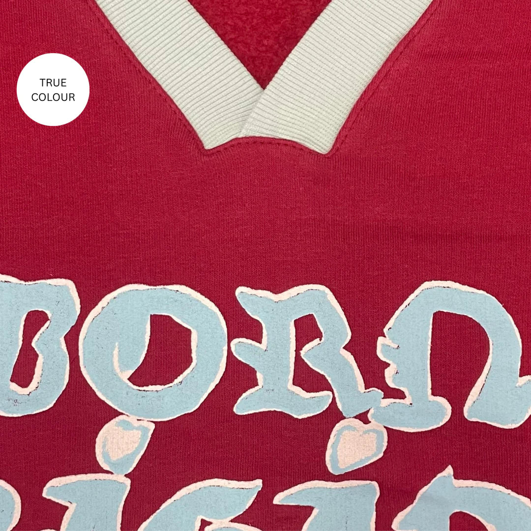 THE BORN ORIGINAL JUMPER - MAROON/SKY (VERY OVERSIZED)