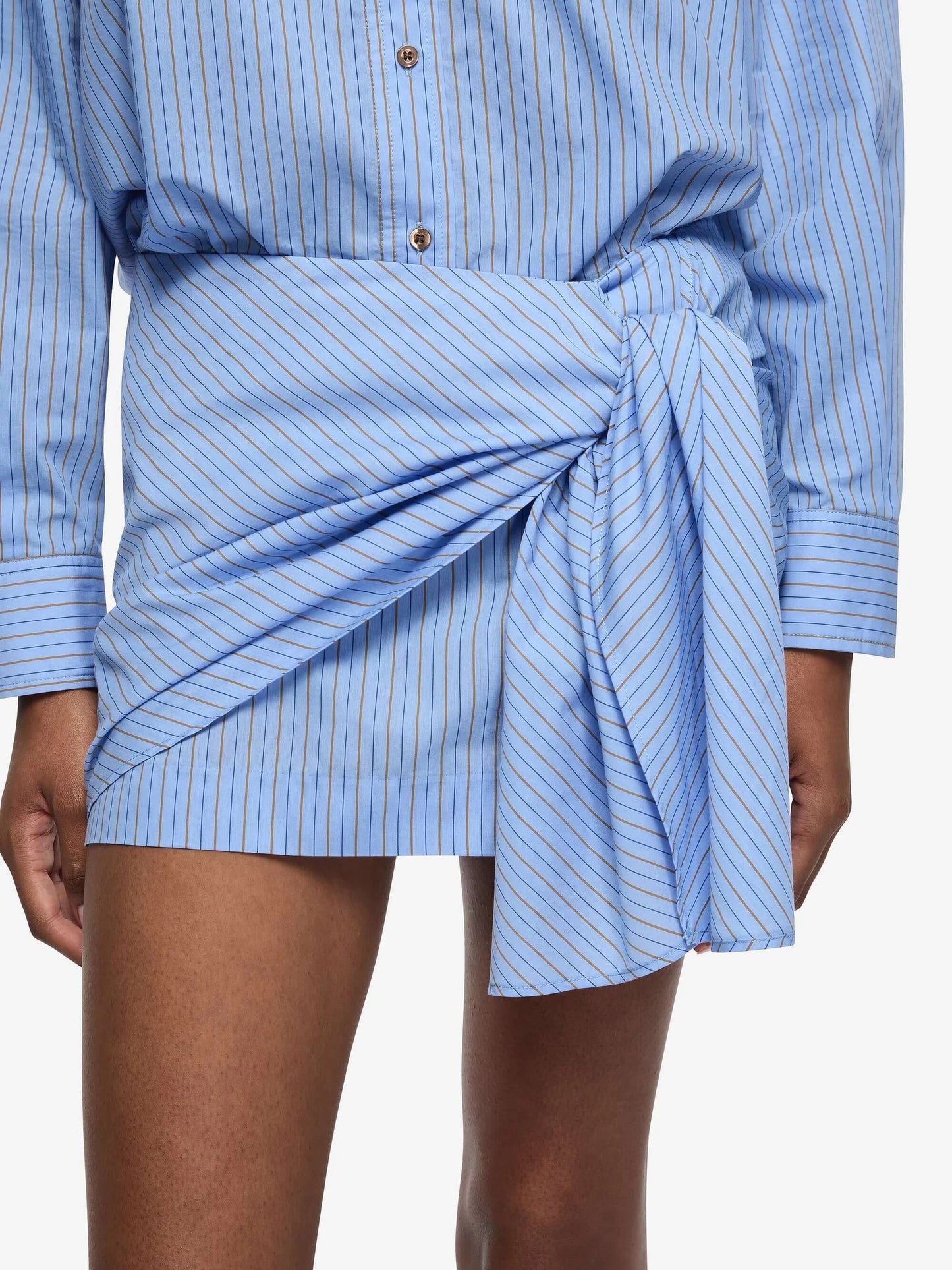 LINUS MINI SKIRT - CHAMBRAY BLUE STRIPE