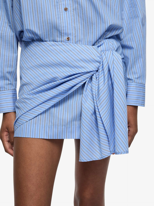 LINUS MINI SKIRT - CHAMBRAY BLUE STRIPE