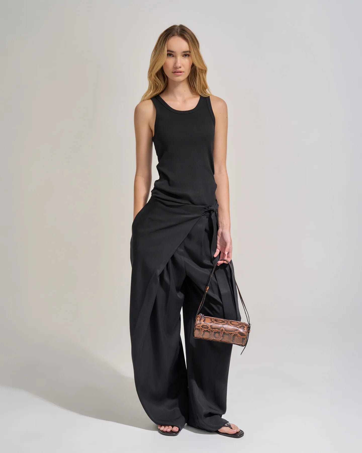 BROOKE MINI BARREL BAG - BRUNETTE PYTHON