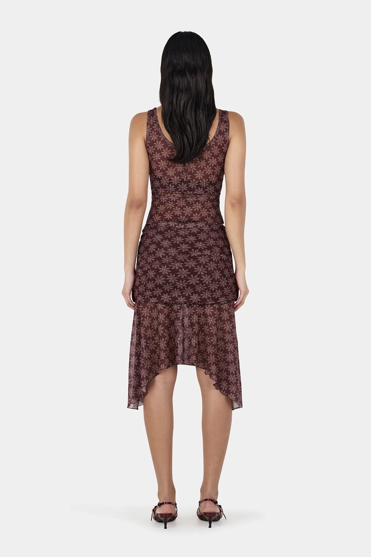 CARO SKIRT-DAISY DOT CHERRY CHOC