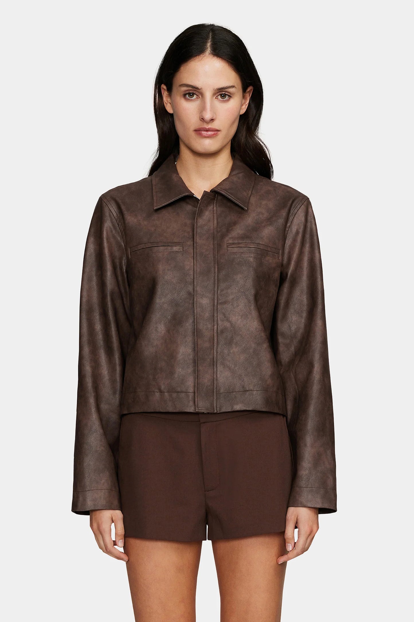 CREEDENCE PU JACKET - CHOCOLATE