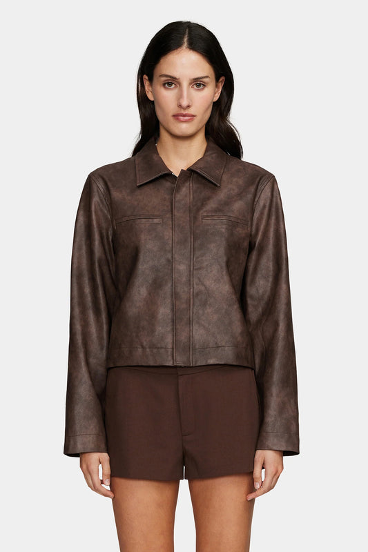 CREEDENCE PU JACKET - CHOCOLATE