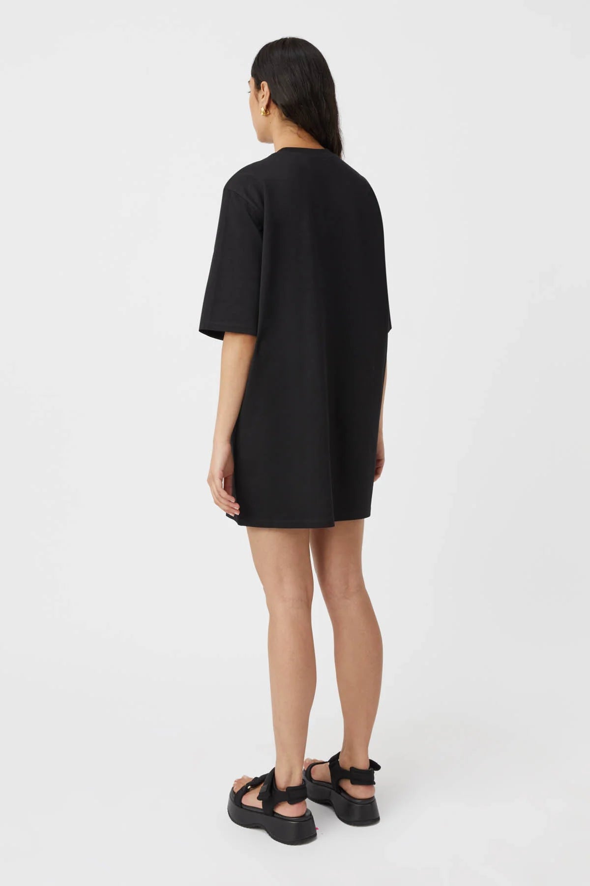 CATERINA APPLIQUE TEE DRESS - BLACK