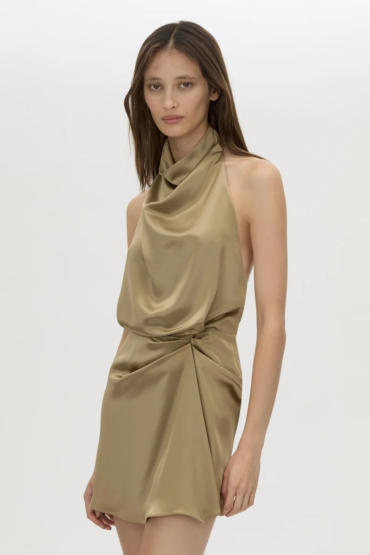 DELARA MINI DRESS - MOSS GREEN