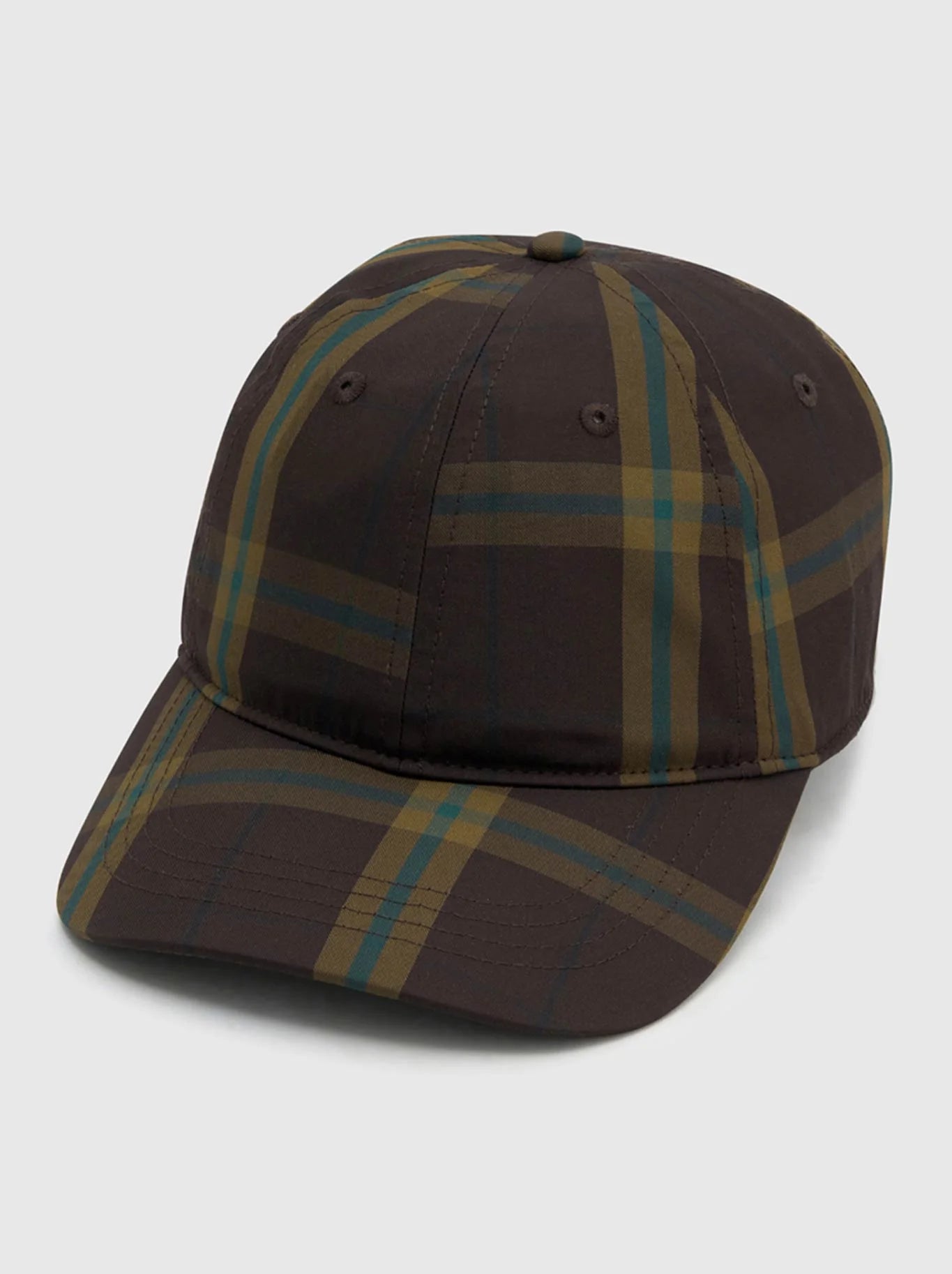 WINTON CHECK LOGO CAP - ESPRESSO CHECK