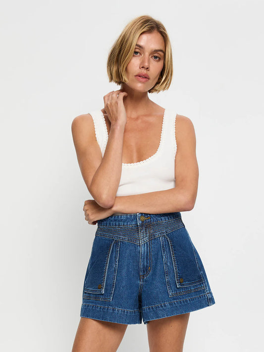 CELENE DENIM SHORT - INDIGO BLUE