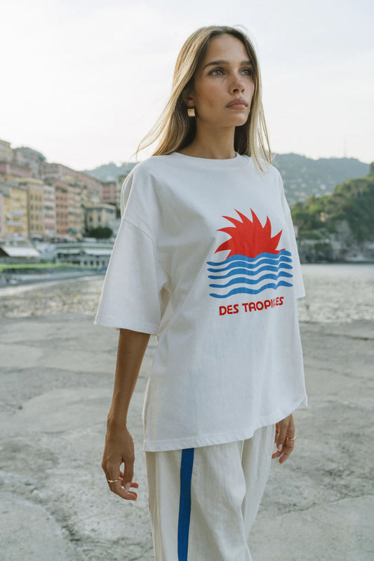 TROPIQUES OVERSIZED TEE WARM WHITE