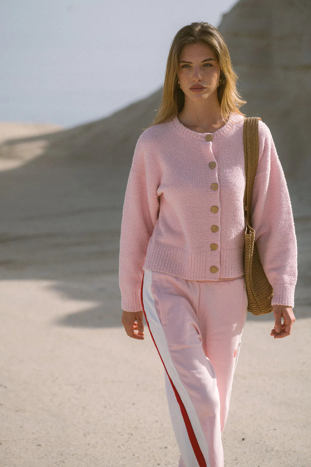 AIMES SHELL CARDIGAN - BALLET PINK