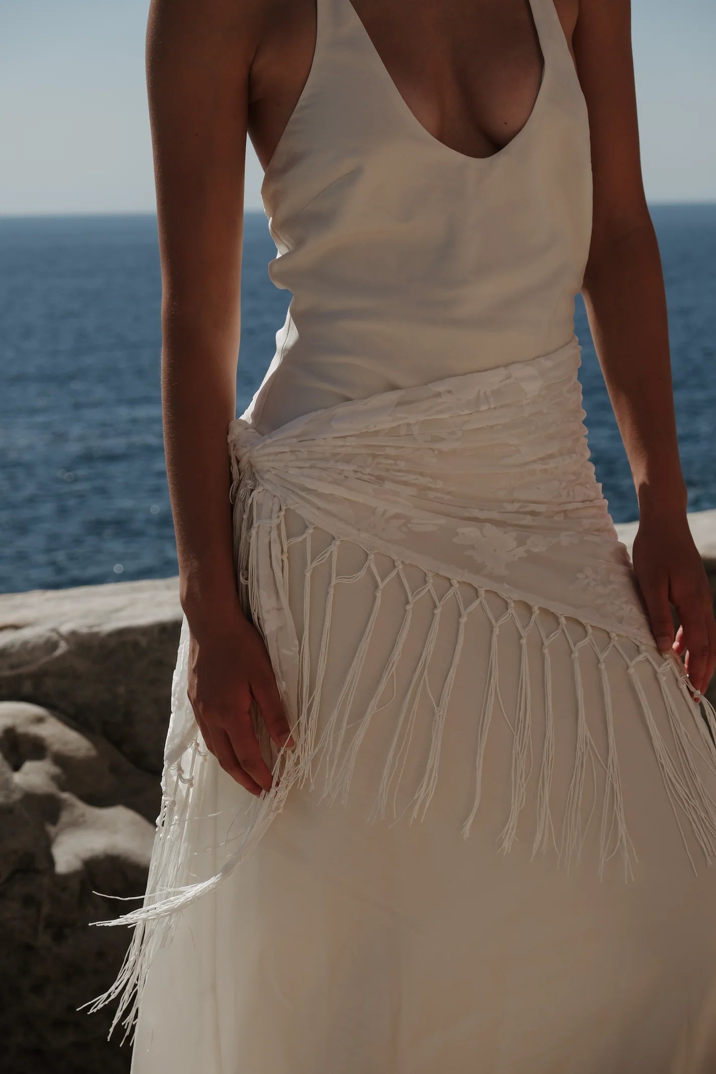 MANON MIDI SCARF DRESS-CREAM