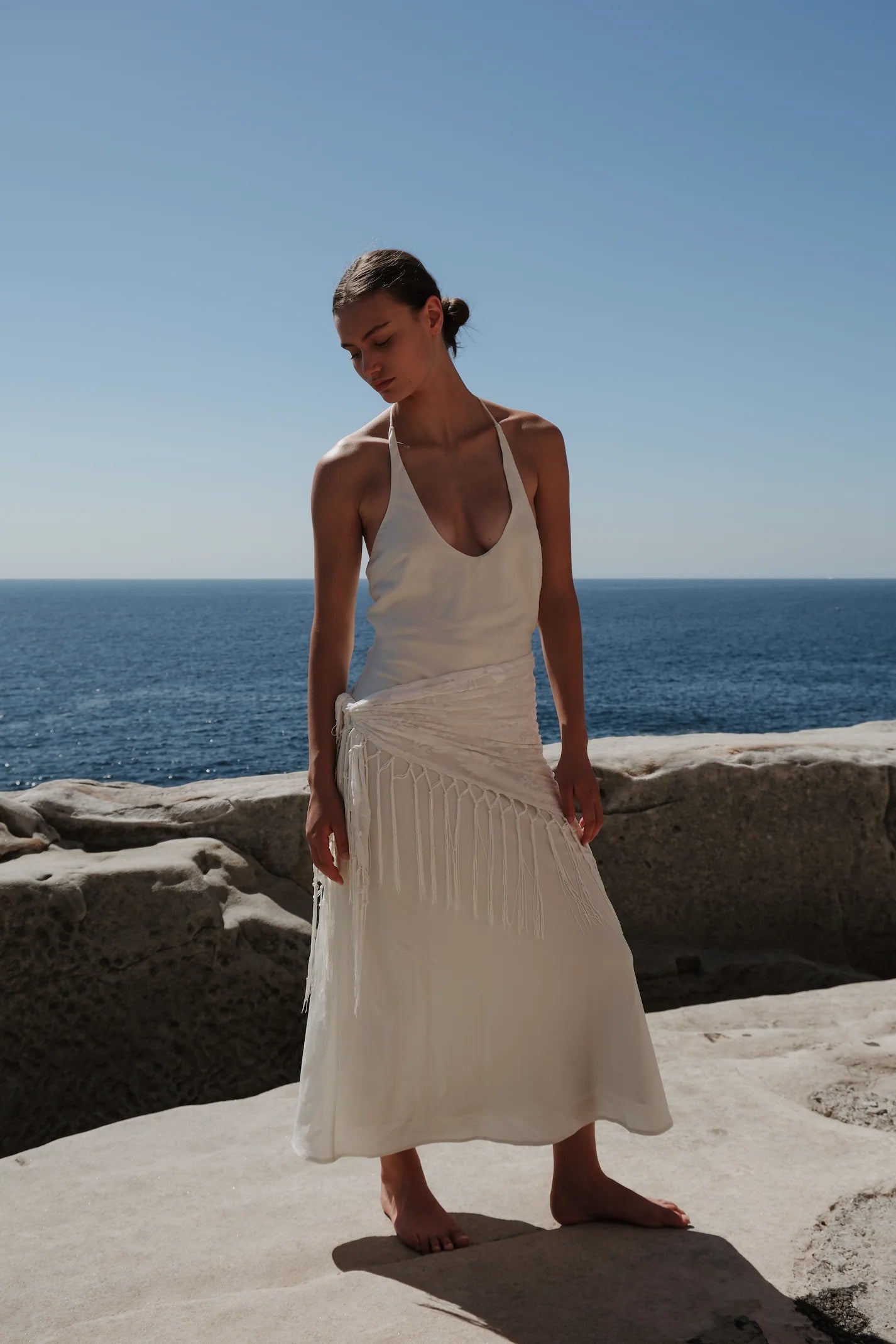 MANON MIDI SCARF DRESS-CREAM