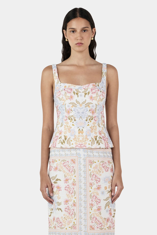 ELLIE LINEN TOP-VANILLA KEEPSAKE