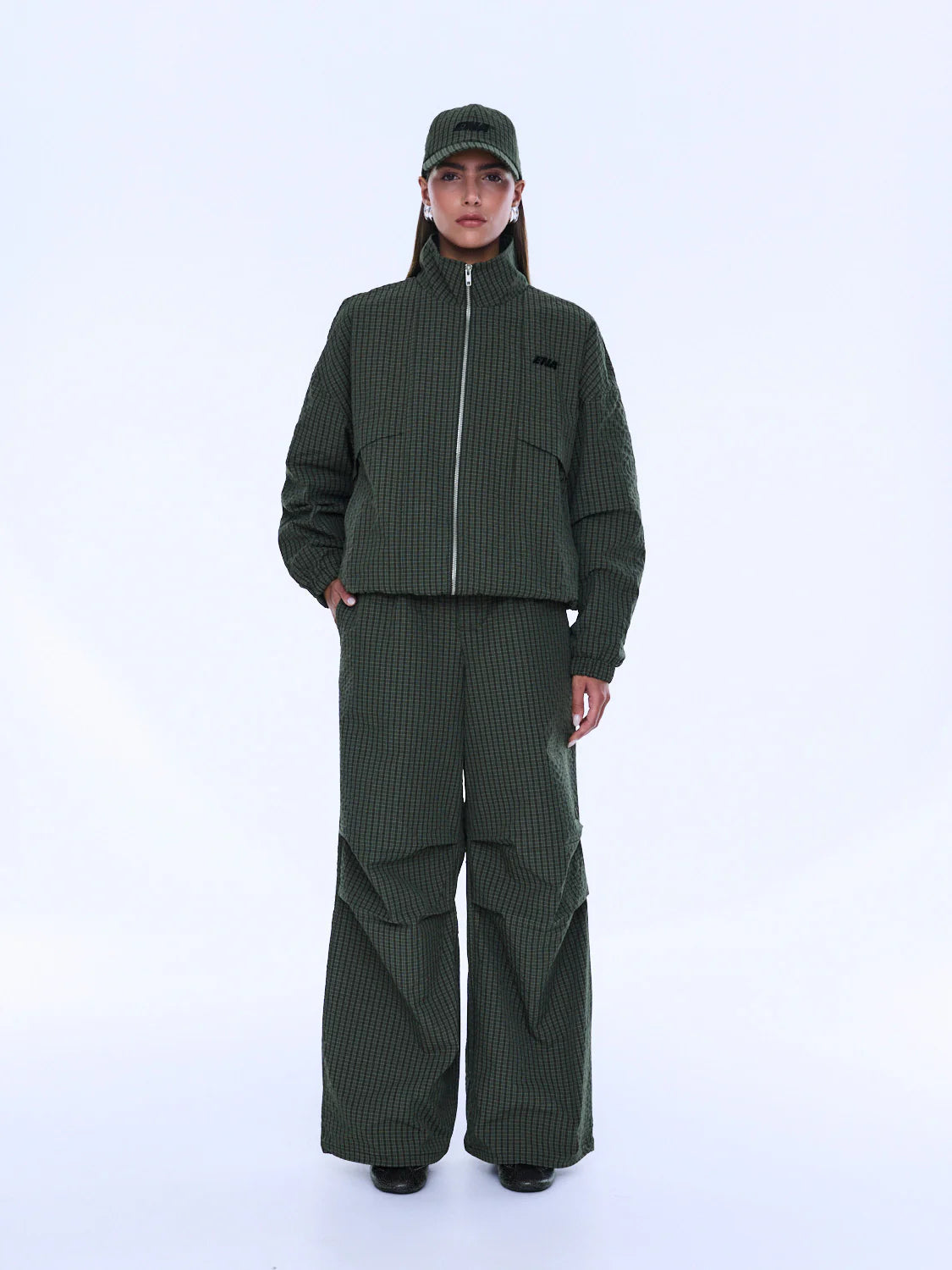 FALLON RELAXED PANT - OLIVE CHECK