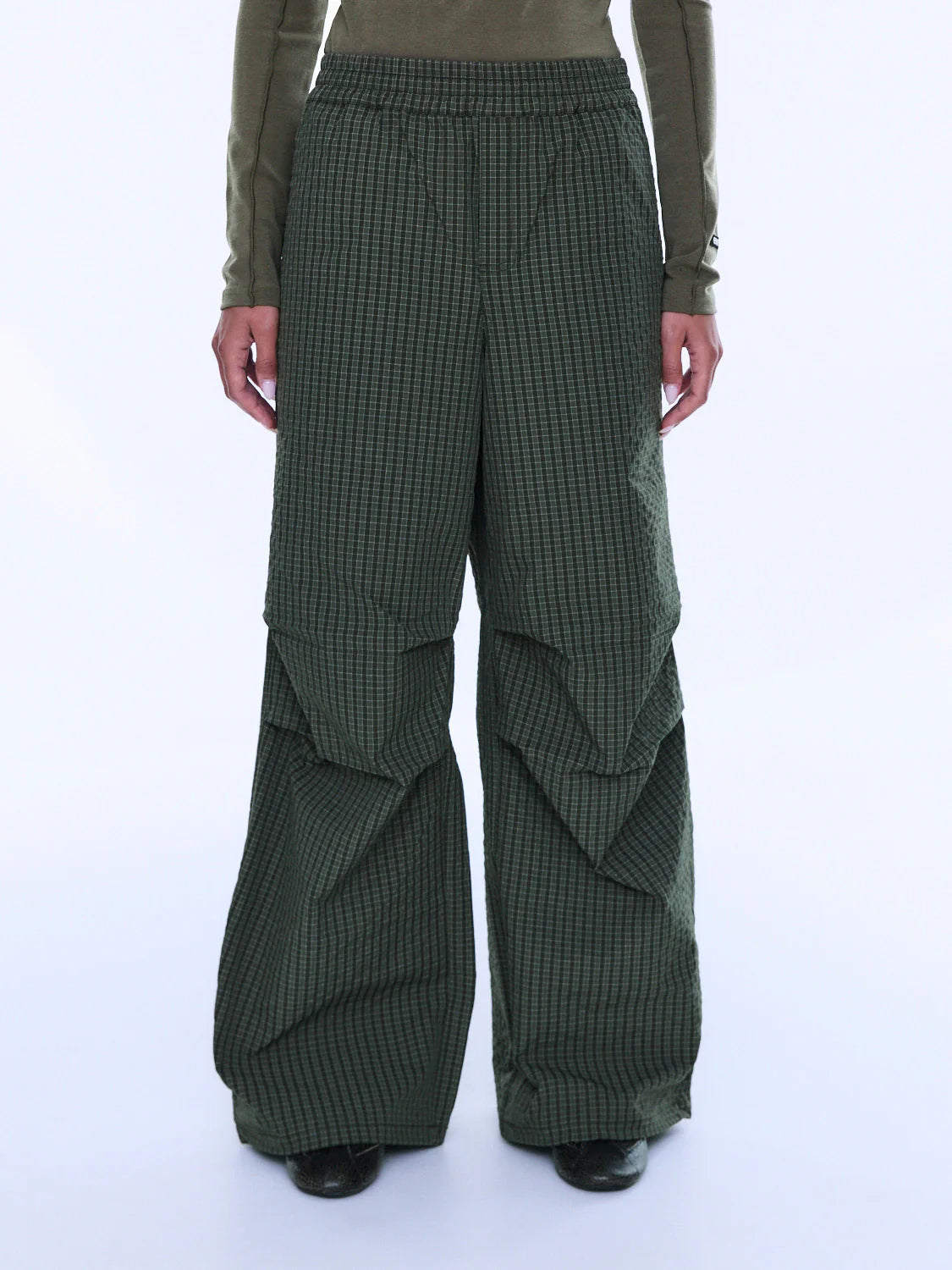FALLON RELAXED PANT - OLIVE CHECK